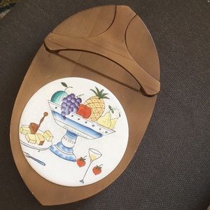 Mid century cheese board with slicer